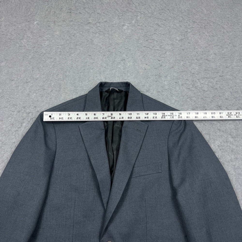 Haggar Blazer Mens 38R‎ Gray Two Button Vented Smart Wash Suit Jacket Slim Fit - Picture 11 of 16